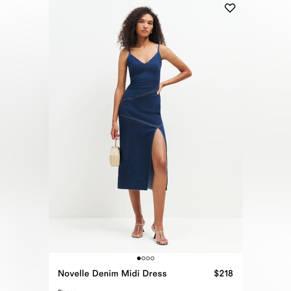 NWT Reformation Novelle denim midi dress